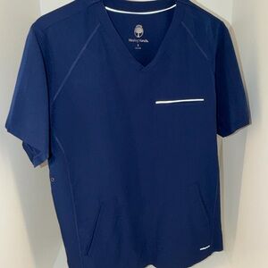 Healing Hands Navy Scrub Top Men’s Medium